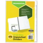 Marbig Dividers Manilla Unpunched 10 Tab A4 White image