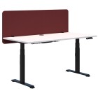 Summit II Desk Bundle - Single Electric Desk With Screen And Soft Wiring. White Top/Black Frame image