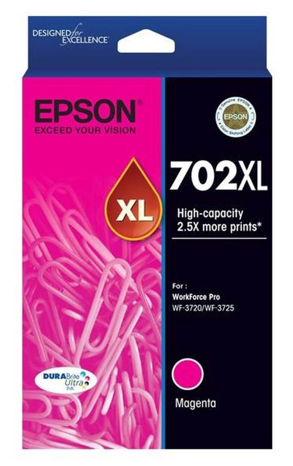 Epson Durabrite Ultra 702xl Magenta High Yield Ink Cartridge