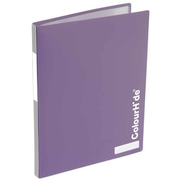 Colourhide A4 Refillable Display Book 20 Pockets Purple