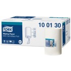 Tork M1 Wiping Paper Mini Centrefeed Roll 1 Ply 21.5cm x 120 meter 100130 White Carton of 11 image