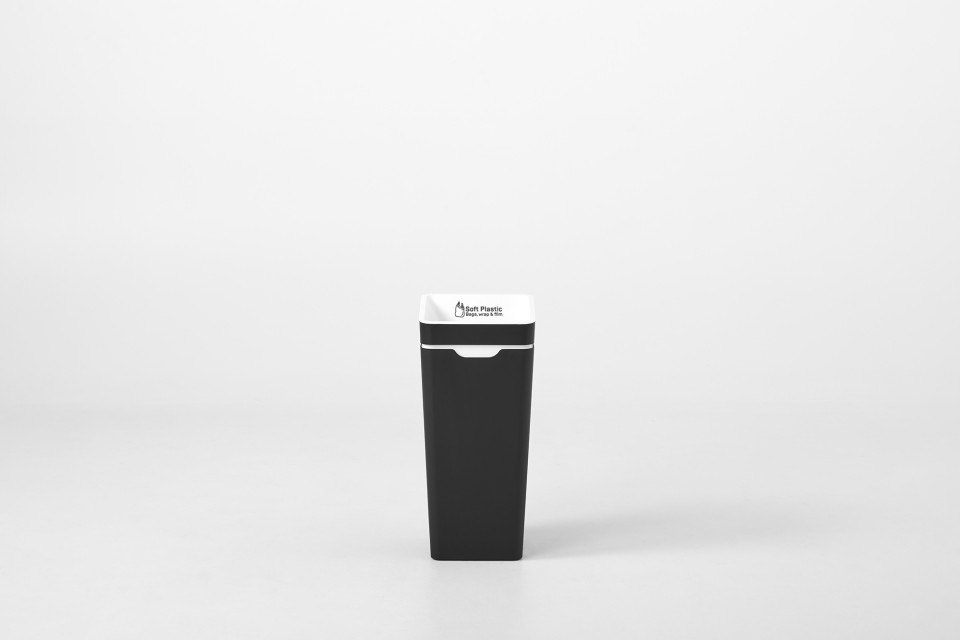 Method Open Lid Recycling Bin White Soft Plastics 60L 350(w)x350(d)x755(h)mm