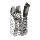 Connoisseur Cutlery Set Satin With Chrome Wire Caddy Stainless Steel Pack 24 image