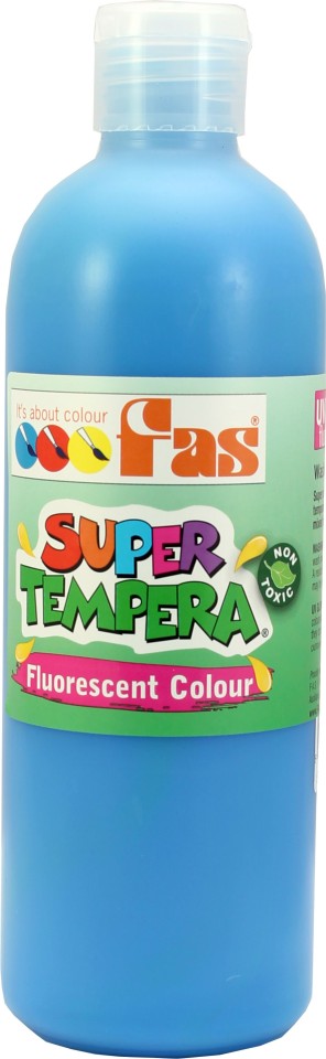 FAS Super Tempera Paint 500ml Fluorescent Blue