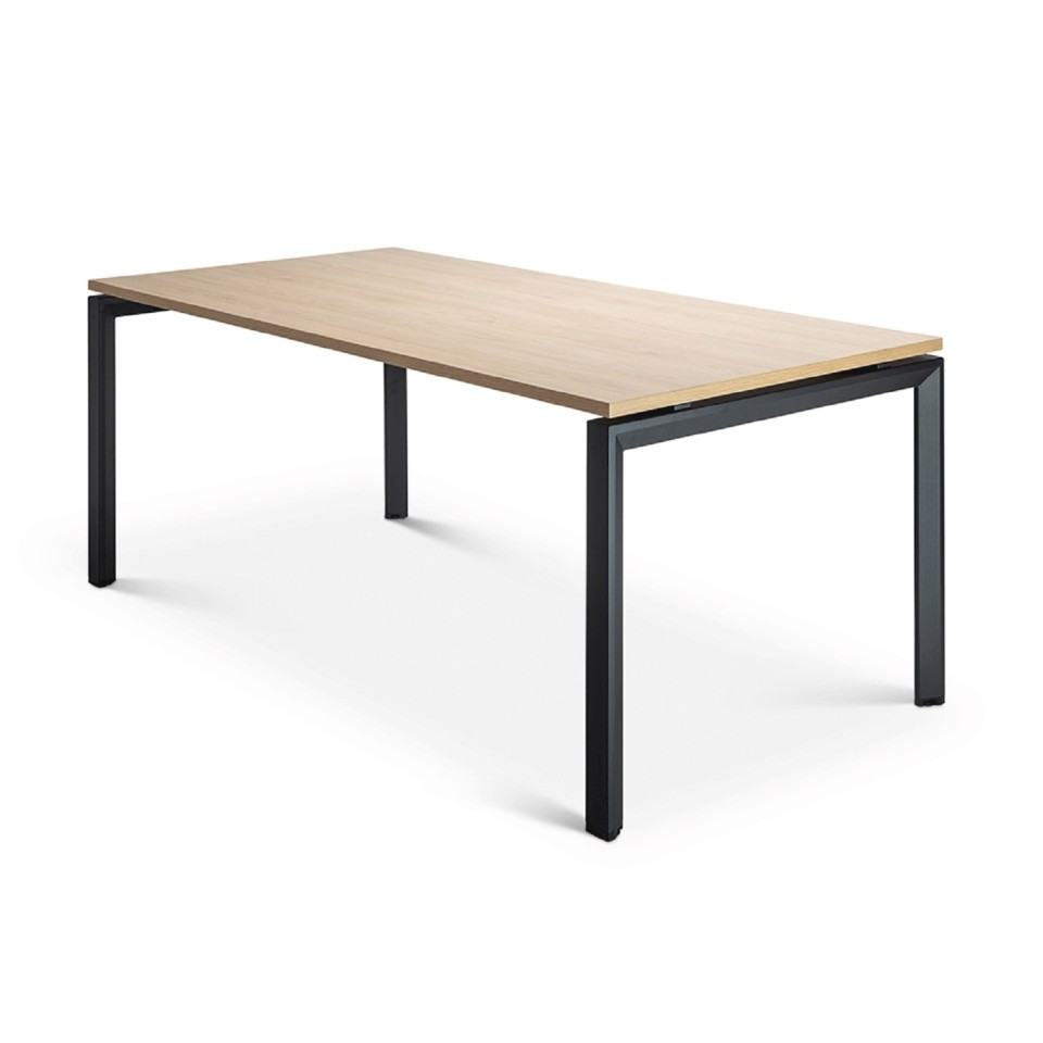 Novah Meeting Table - Black Frame / Autumn Oak Top 1600x800