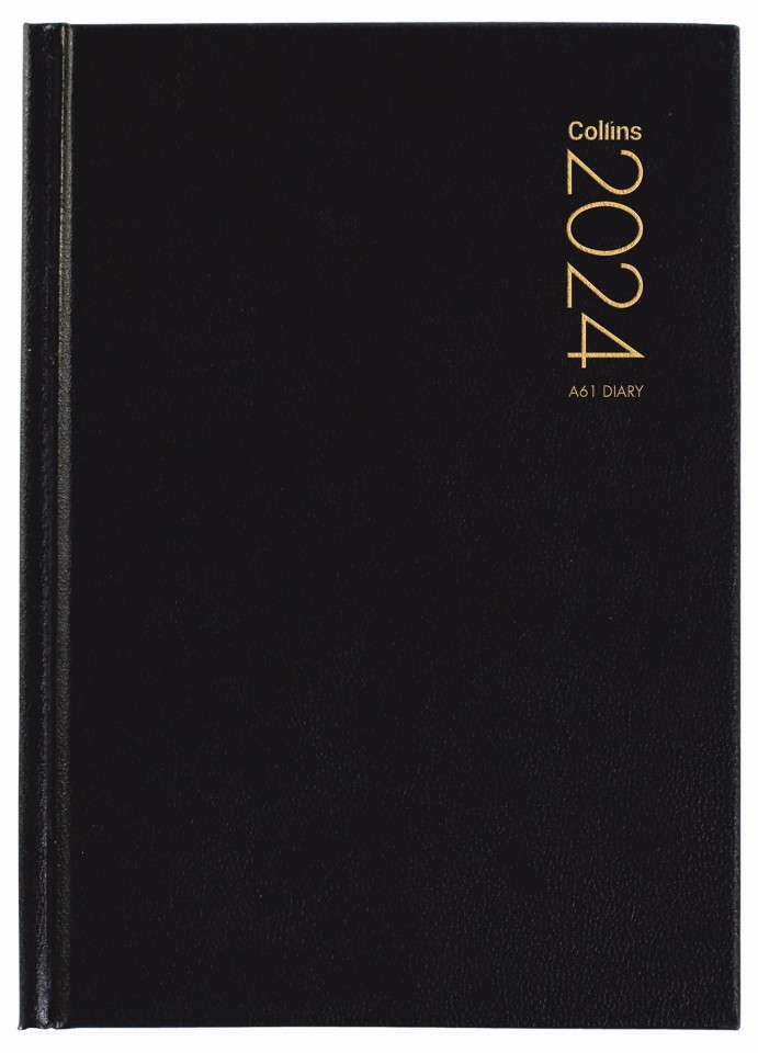 Collins 2024 A61 Pocket Diary Week To View Black