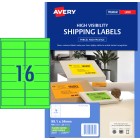 Avery Fluoro Green Shipping Labels for Laser Printers - 99.1 x 34 mm - 400 Labels ( L7162FG) image