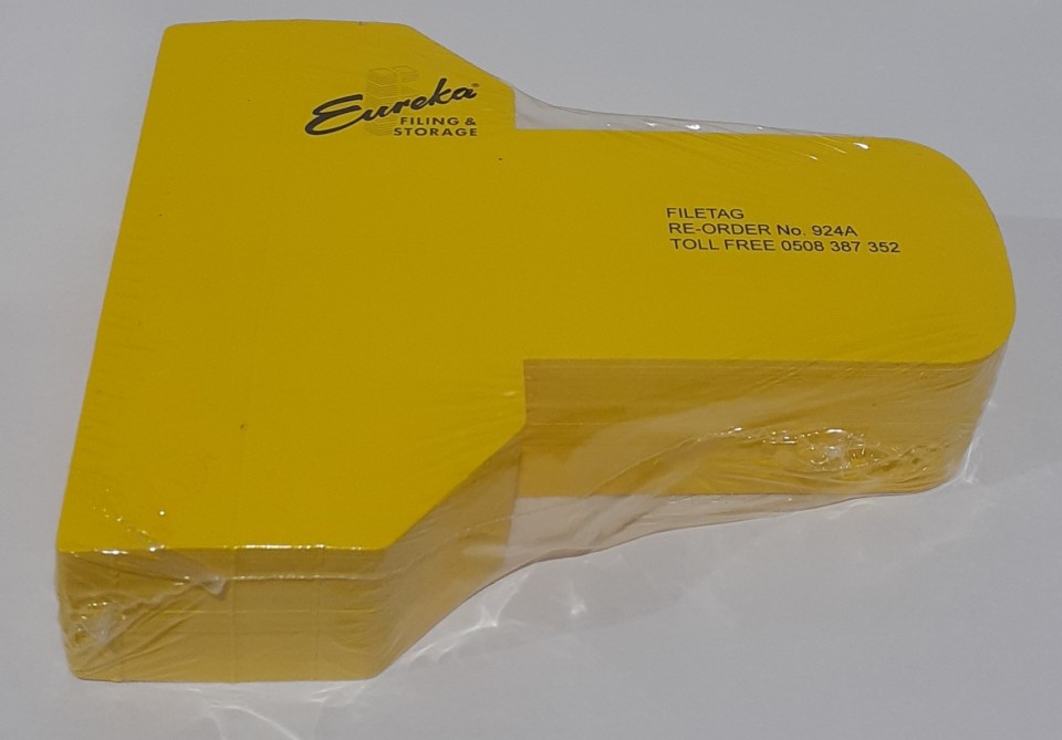 Eureklip 1 Filetag Yellow Pack 100