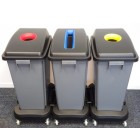 Premier Hygiene Recycle Bin Red Blue and Yellow 60 Litre Set of 3 BIN60LX3 image