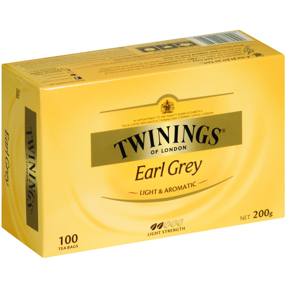 Twinings Tea Bags Tagged Earl Grey Pack 100
