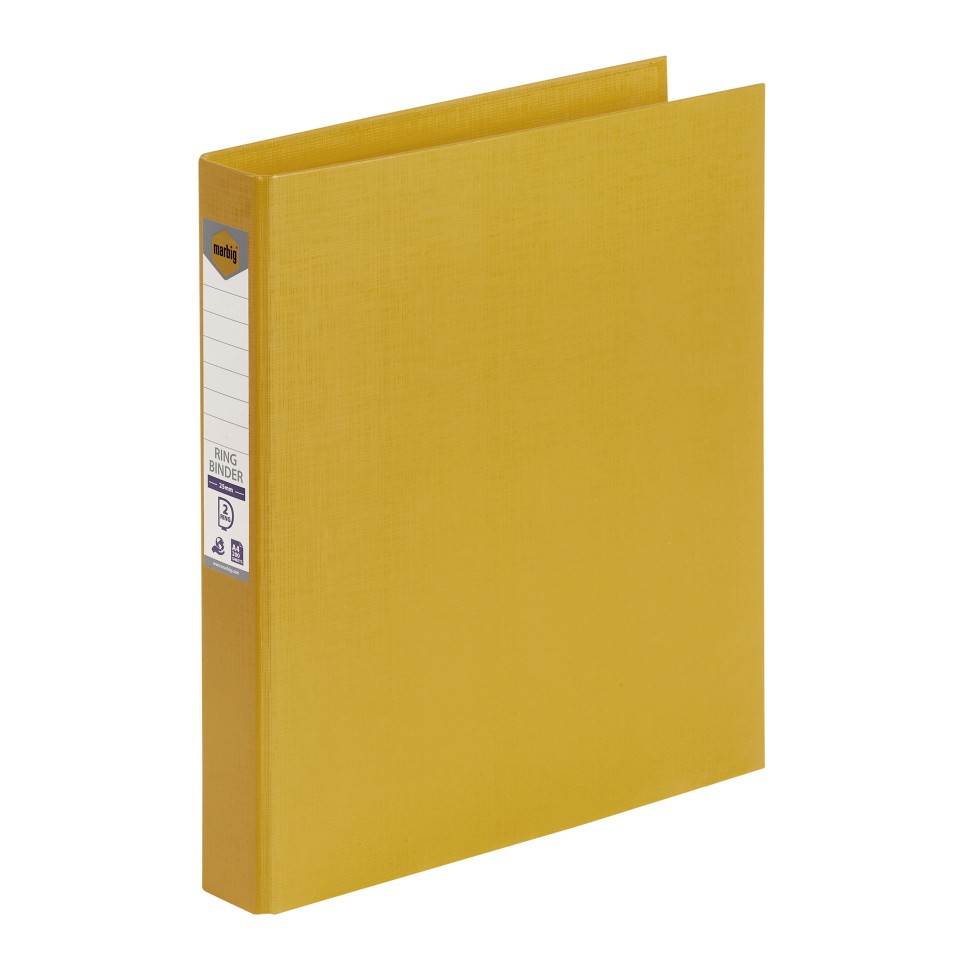 Marbig Ring Binder PE Linen A4 2D 25mm Yellow