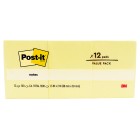 Post-it Self-Adhesive Notes 653-Y 36x48mm 100 Sheet Pad Yellow Pack 12
