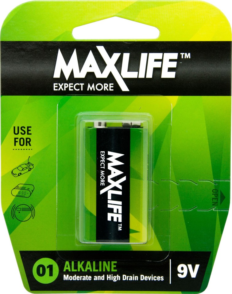 Maxlife 9v Alkaline Battery 1 Pack