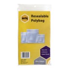 Marbig Resealable Polybag 100 x 155mm Ziplock Closure 45 Microns Pack 50