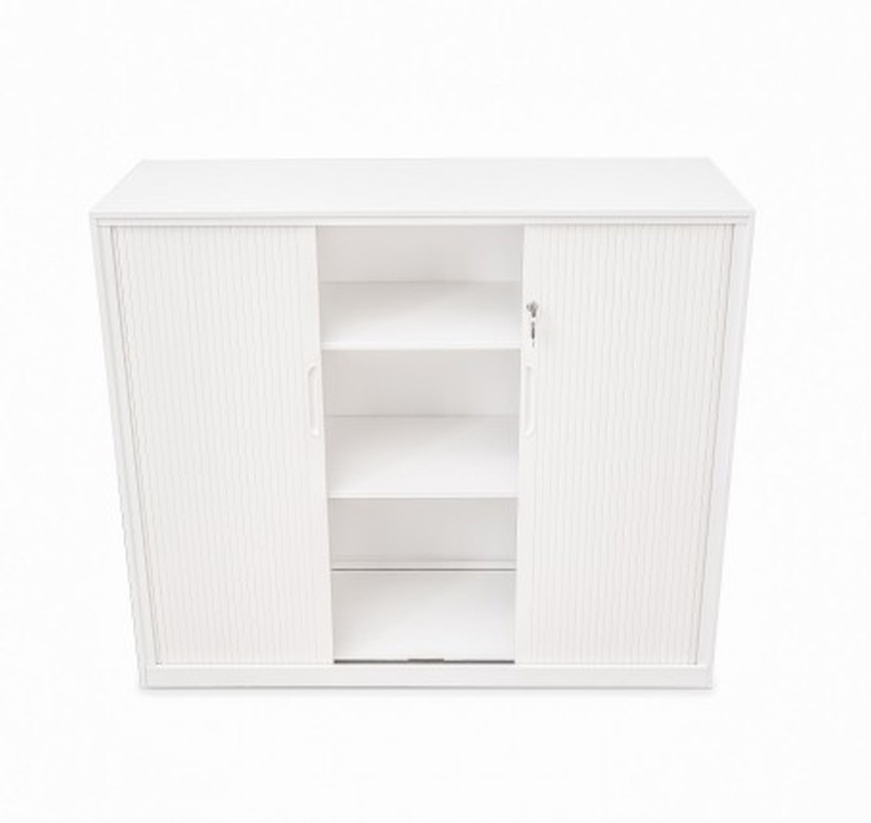 Proceed Tambour 2 Adjustable Shelves 900Wx1020Hmm White