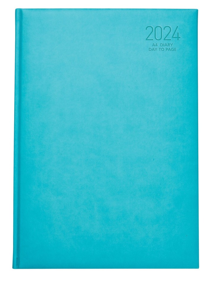 Ambassador 2024 Lexington Soft Touch Hardcover Diary A4 Day To Page Teal