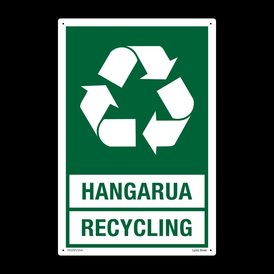 Te Reo Safety Sign Hangarua - Recycling Pvc 300mm X 450mm