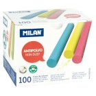 Milan Non Dust Chalk Sticks Coloured Box 100 image