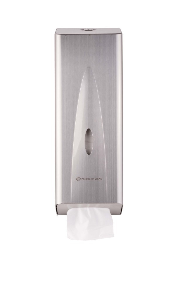 Pacific Hygiene DX30 Interleaved Toilet Tissue Dispenser Stainless Steel