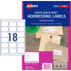 Avery Address Labels with Quick Peel for Laser Printers - 63.5 x 46.6 mm - 1800 Labels (L7161) image