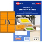 Avery Fluoro Orange Shipping Labels for Laser Printers - 99.1 x 34 mm - 400 Labels (L7162FO) image