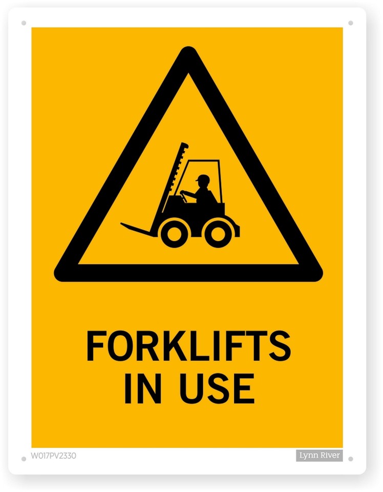 Forklifts in use - hazard sign 300x450mm