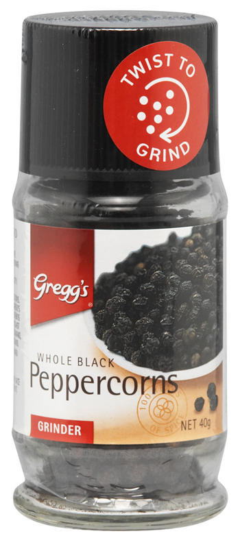 Greggs Black Peppercorns Grinder 39g