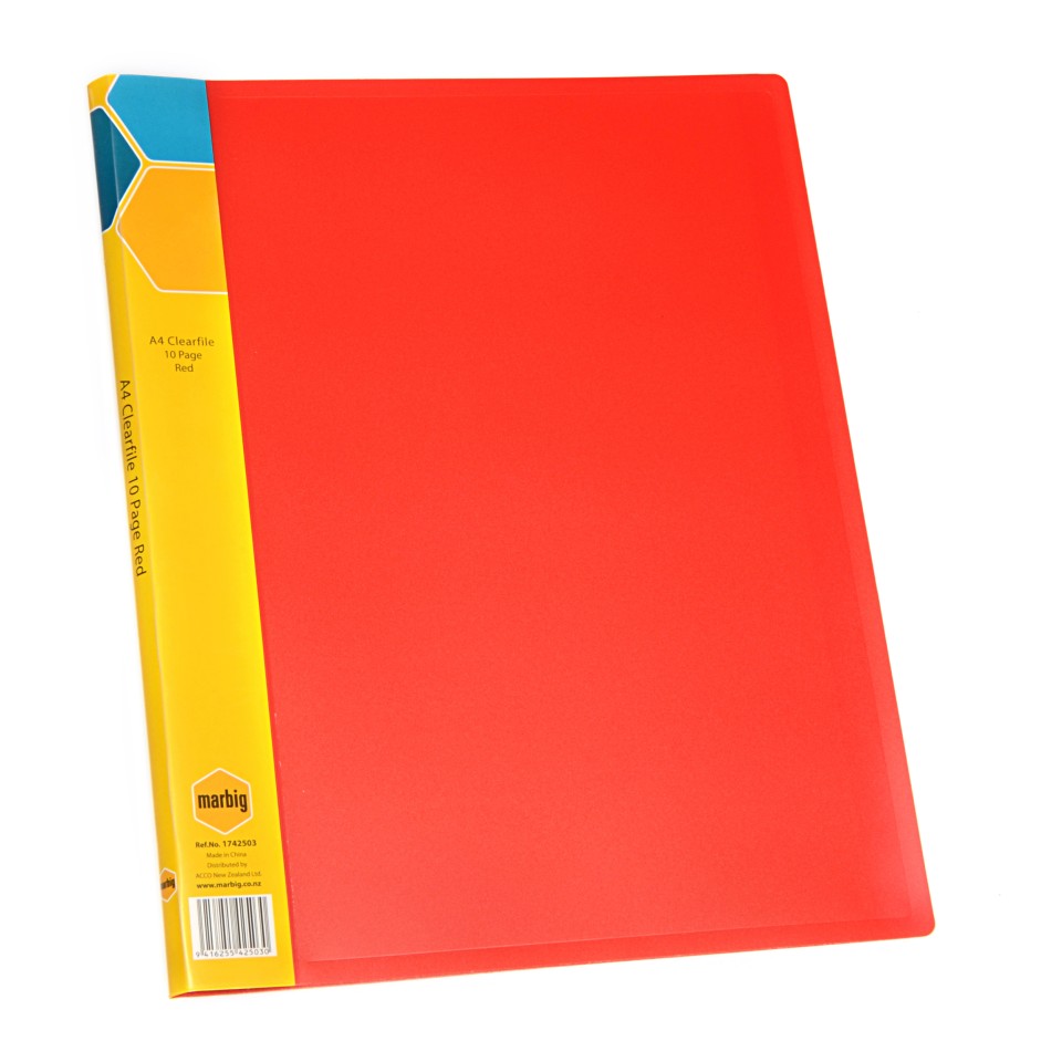 Display Book A4 10 Pocket Red