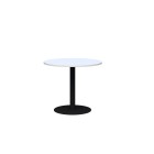 Classic Round Meeting Table 900mm Diameter White Top / Black Base image