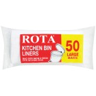 Rota Kitchen Bin Liner 36 Litre White 66cm x 58cm Roll of 50 image