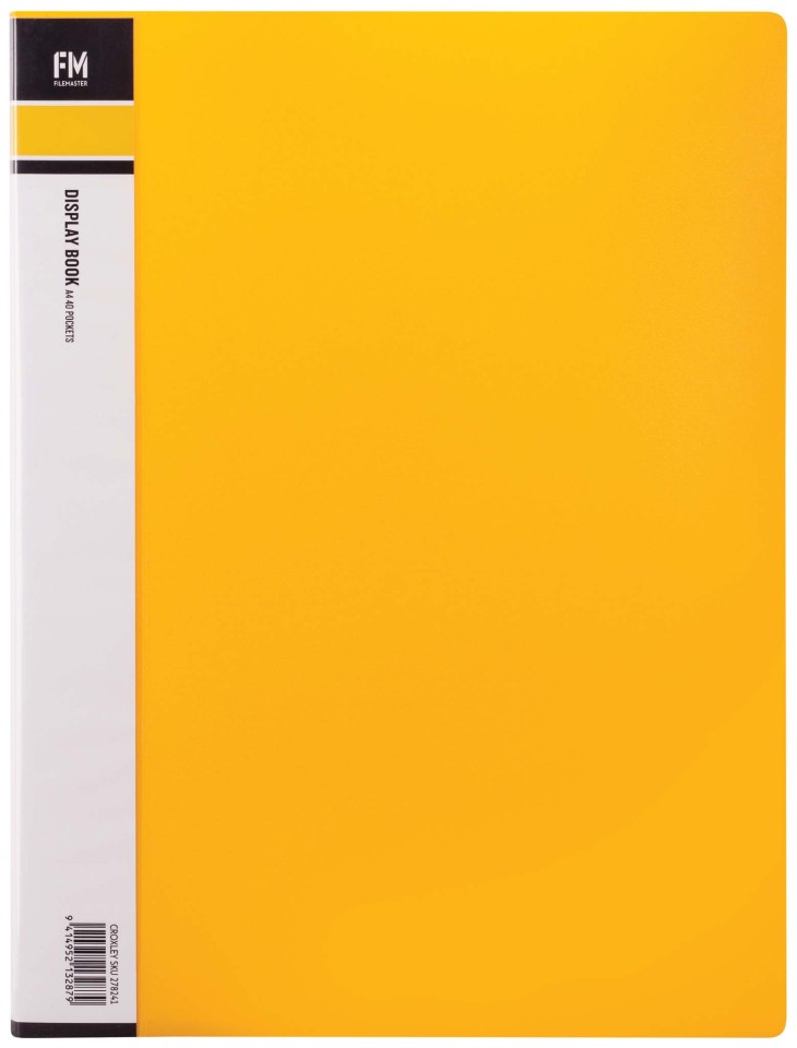 Icon Display Book A4 40 Pockets Yellow