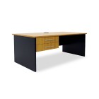 Delta Straight Desk w/ Drawers 1200Wx600Dmm Beech Top / Charcoal Frame image