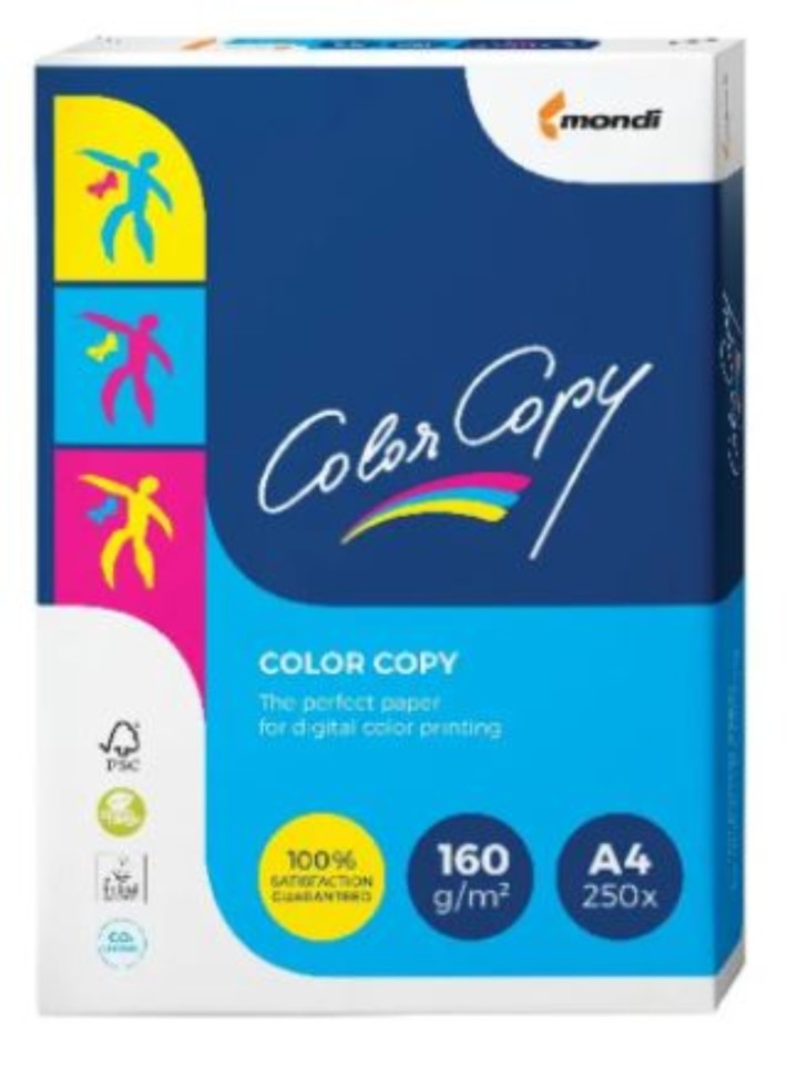 Color Copy Paper Uncoated 160gsm A4 Pack 250