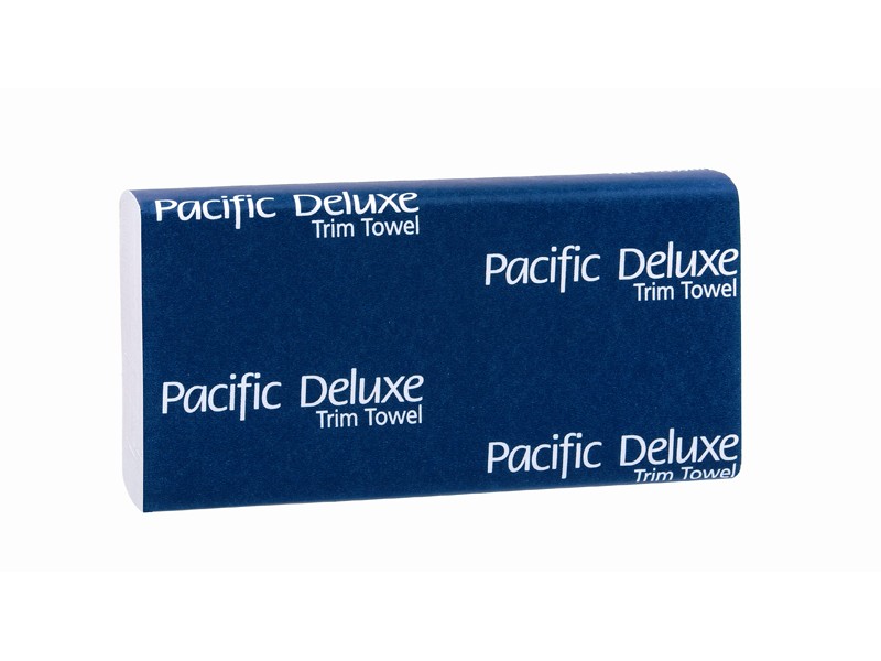 Pacific Deluxe Trim Hand Towel White 205mm x 263mm TD-200C Carton of 20