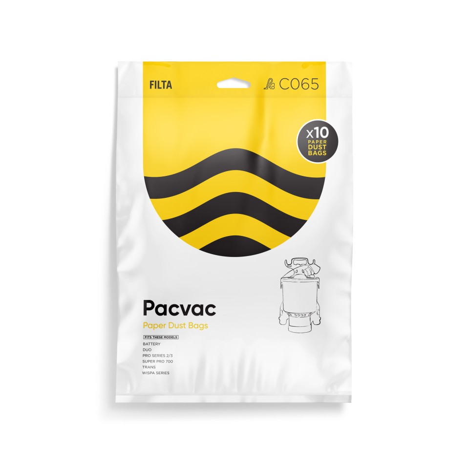 Pacvac Superpro Paper Vacuum Cleaner Bag Brown Pack of 10 61000