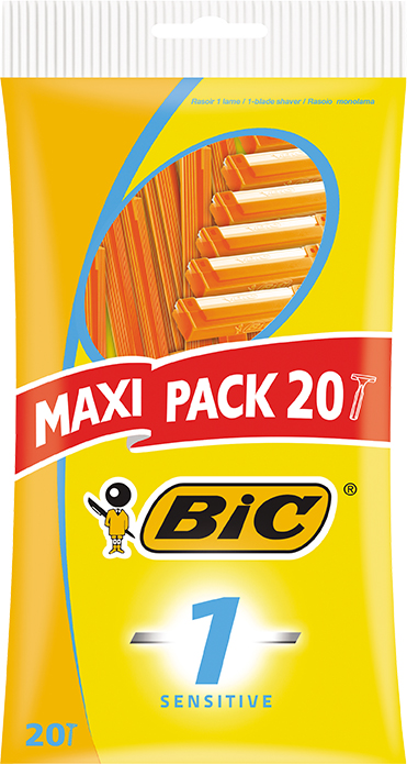 BIC Single Blade Sensitive Skin Disposable Shaver Pack of 20