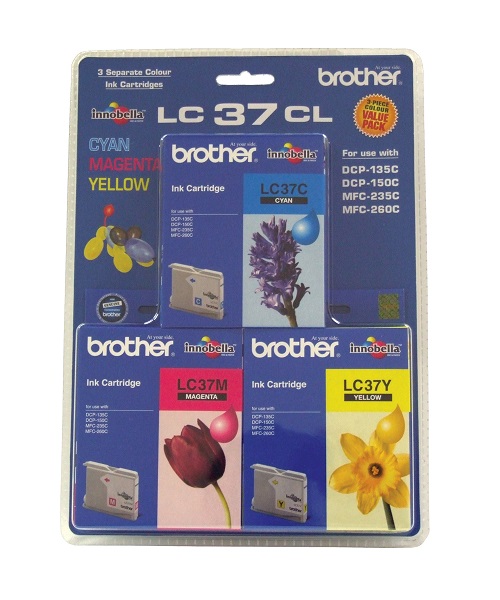 Brother 3 Colour Ink Cartridges LC37CL-3PK