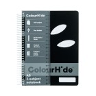 Colourhide Spiral Notebook 2 Subject A5 300 Pages Black image