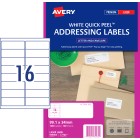 Avery Address Labels with Quick Peel for Laser Printers - 99.1 x 34 mm - 1600 Labels (L7162) image