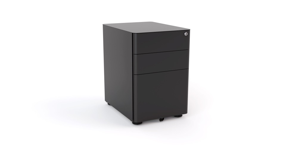 Agile Metal Mobile Pedestal 2 Drawers + Filing Black