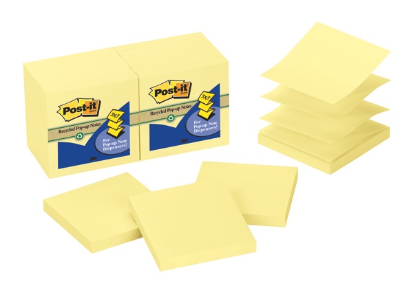 Post-it Pop-Up Notes R330-RP-12YW 76x76mm Yellow Pack 12