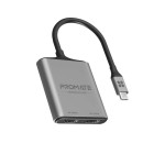 Promate 4k Usb-c Connector To Dual Hdmi Adapter image