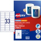 Avery Removable Multi-purpose Labels Laser Inkjet Print 64 x 24.3mm 825 Labels (959152 / L7157REV) image