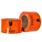 Rip Stick Label Fragile 72mmx100mm Orange Roll 660 image