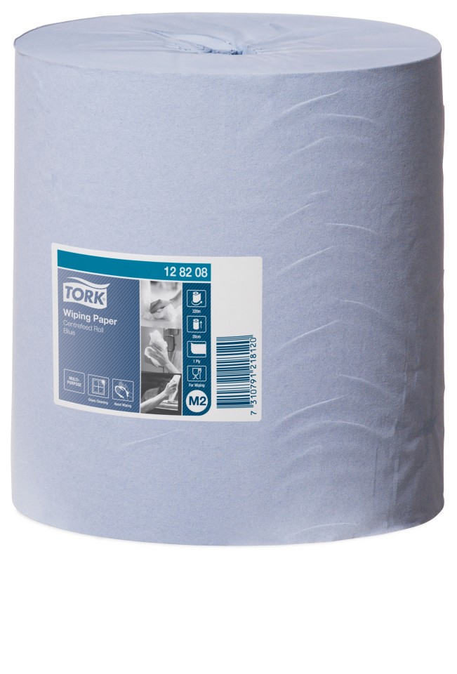 Tork M2 Wiping Paper 12808 Centrefeed Roll Blue 320m Per Roll