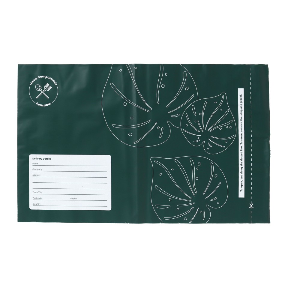 ecopack ECO-FOOLSCAP 280(w)x380(h)+60(flap)mm Compostable Resealable Courier Bags Packet Of 25