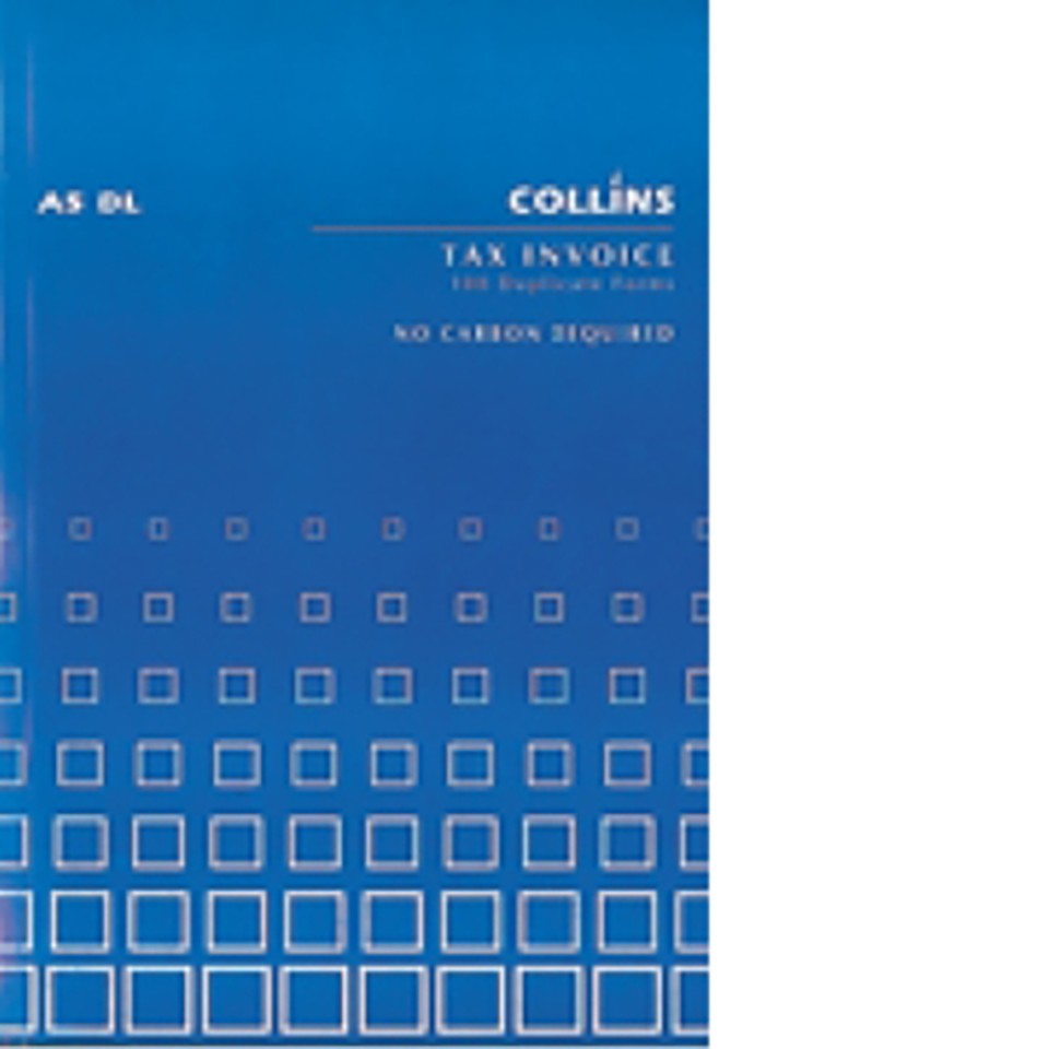 Collins Tax Invoice Book No Carbon Required A5 DL 100 Duplicates