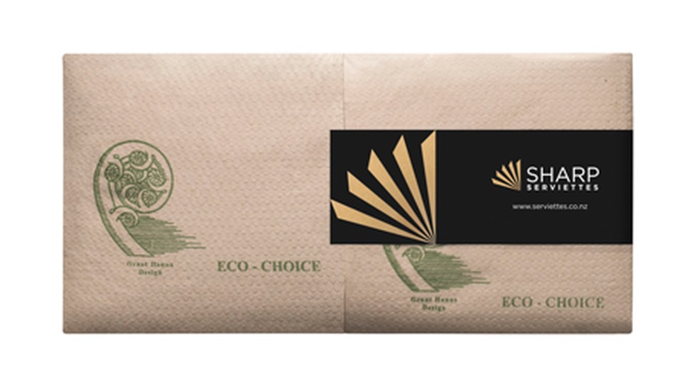 Sharp Eco Choice Napkins Cocktail 1 Ply 1/4 Fold Kraft Pack 500