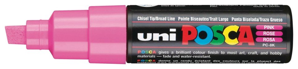 Uni Posca Marker 8.0mm Bold Chisel Pink PC-8K