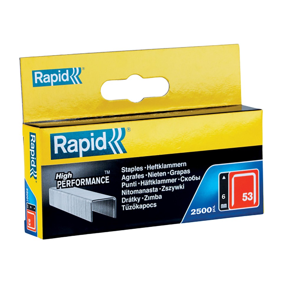 Rapid No. 53/6 Staples Finewire Box 2500